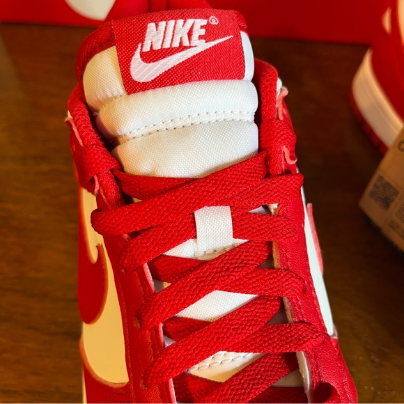 NIKE Women’s Dunk Low University Red Next Nature Sneakers - Picture 6 of 9